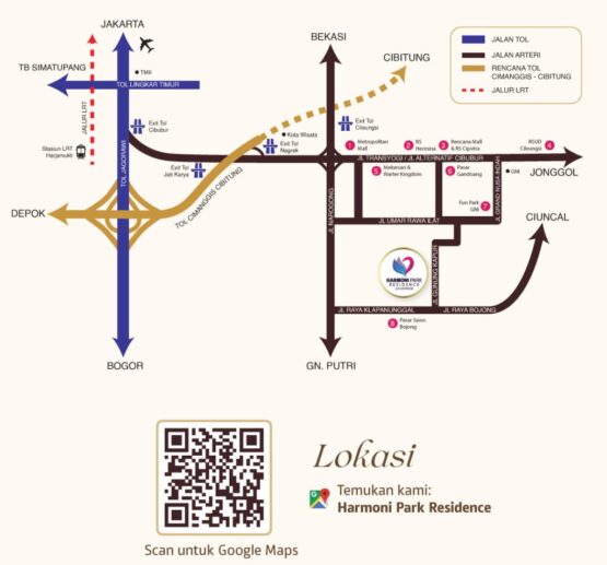 Denah Lokasi Alamat: Jl. Gunung Kapur, Mampir, Kec. Cileungsi, Bogor, Jawa Barat 16820