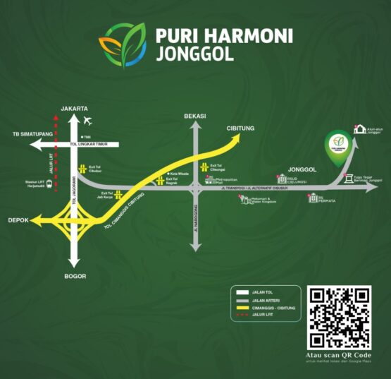 Alamat: Puri Harmoni Jonggol Jl. Baru Jonggol, Sukamaju, Kec. Jonggol, Kabupaten Bogor, Jawa Barat 16830